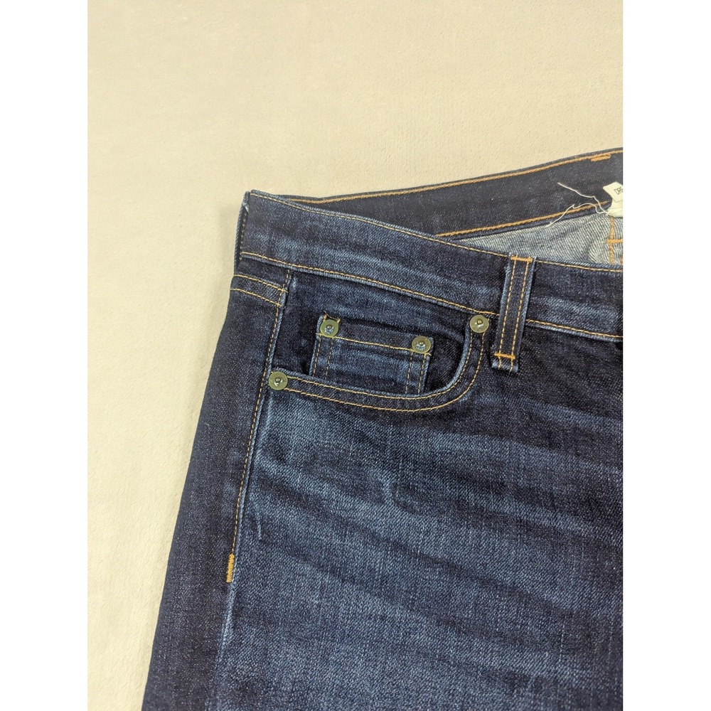 Rag & Bone Dre Jeans Womens 26 Blue Dark Wash Mid Rise Raw Hem USA Stretch - Picture 6 of 16